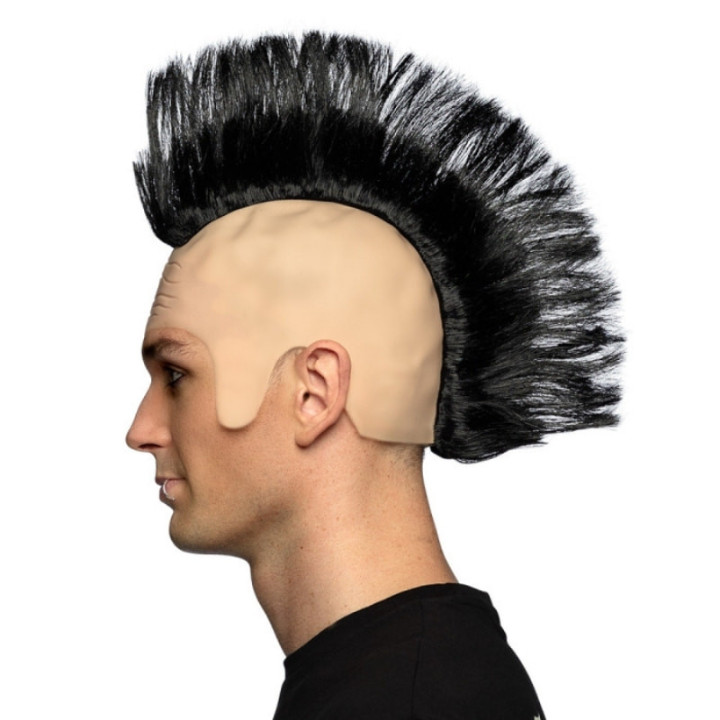 Perruque punk noire - Accessoire soirée et déguisement