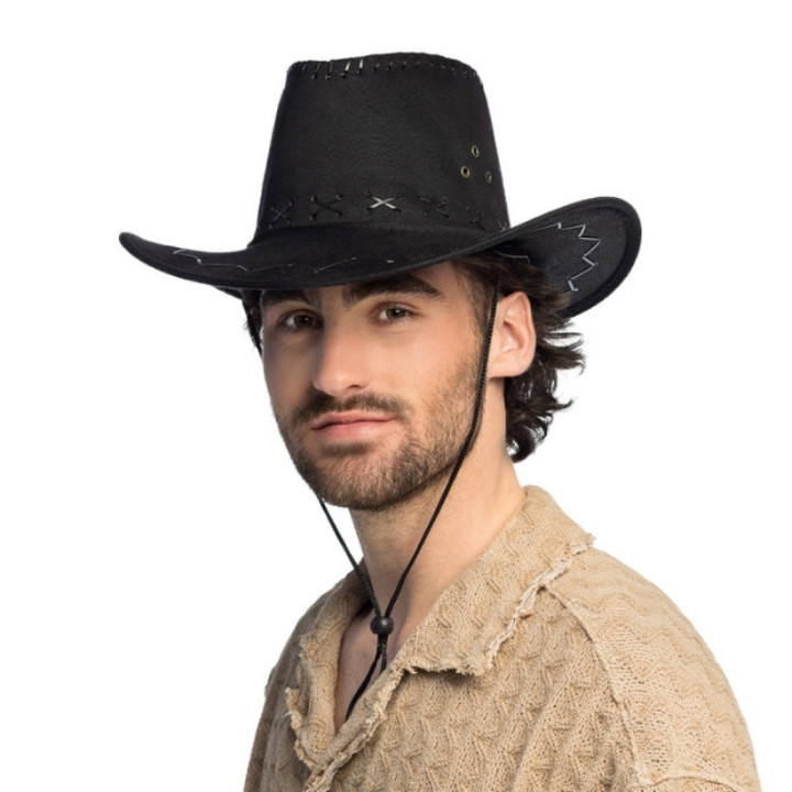 Chapeau cowboy nubuck blanc ou noir - Costume western