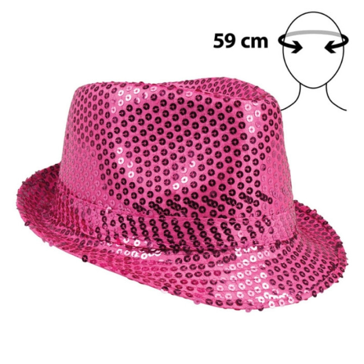 Chapeau borsalino sequins - Déguisements et accessoires