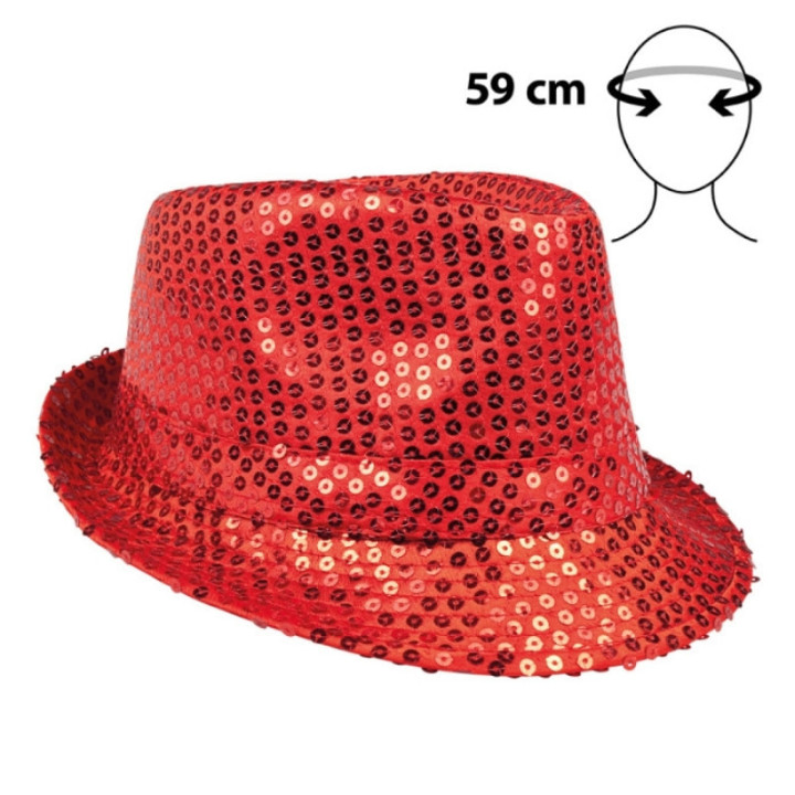 Chapeau borsalino sequins - Déguisements et accessoires