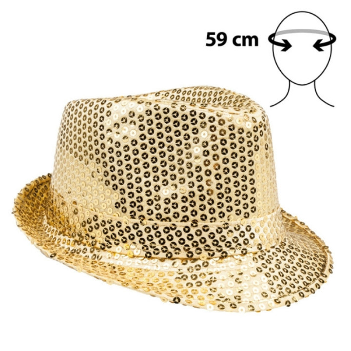 Chapeau borsalino sequins - Déguisements et accessoires
