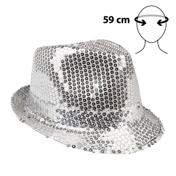 Chapeau borsalino sequins - Déguisements et accessoires