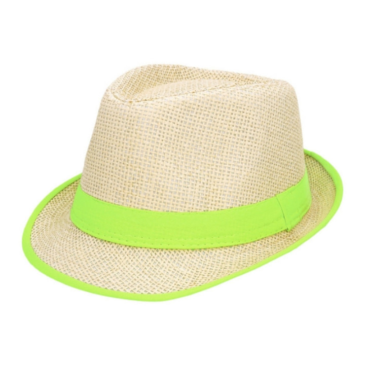 Chapeau paille borsalino bandeau coloré - Accessoire fête