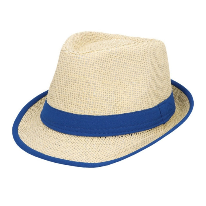 Chapeau paille borsalino bandeau coloré - Accessoire fête