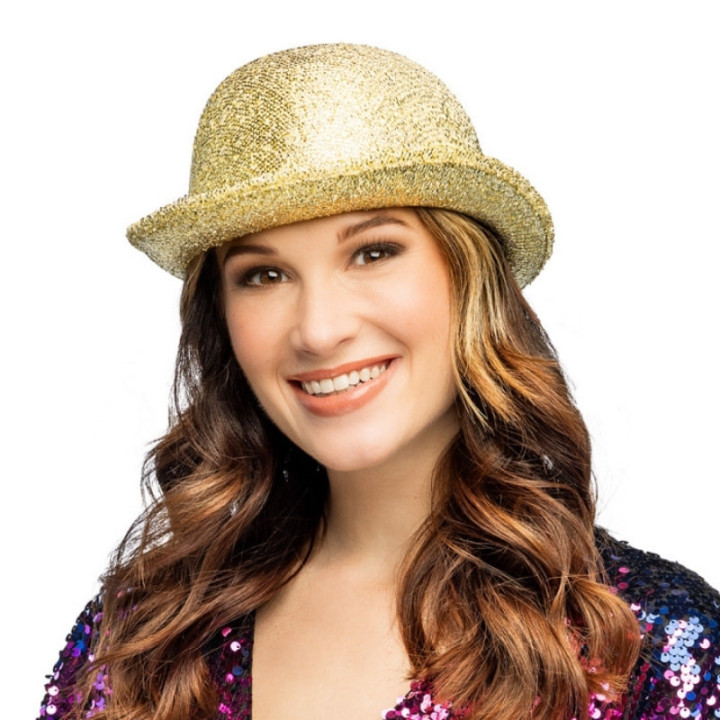 Chapeau melon Showtime pailleté - accessoire fête