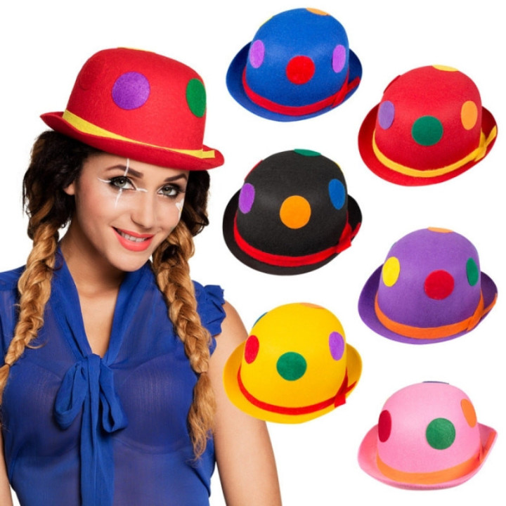 Chapeau melon clown feutre - Accessoire déguisement cirque