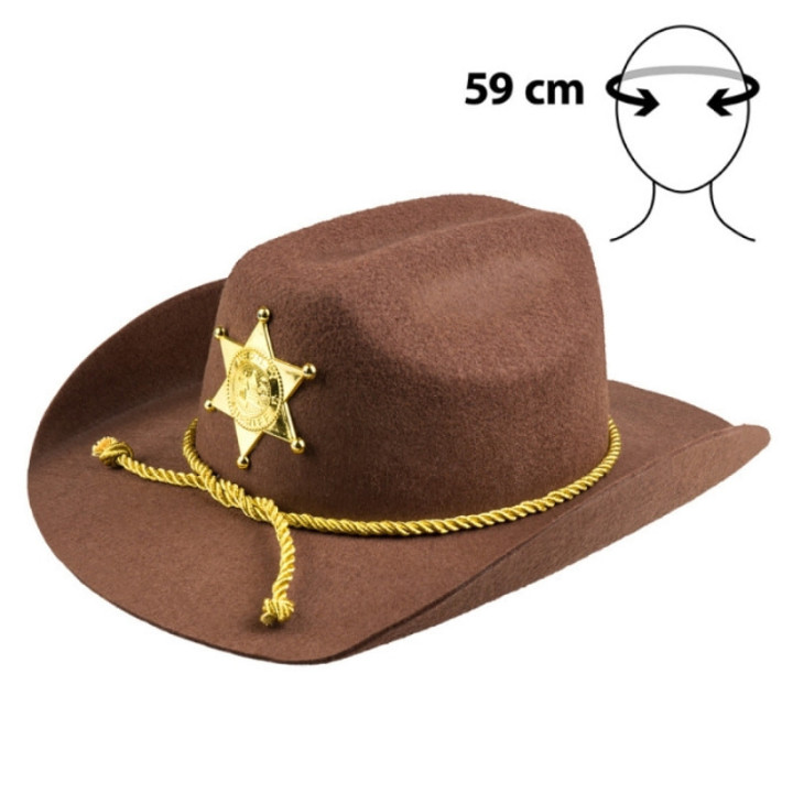 Chapeau shérif marron - Costume western