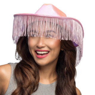 Chapeau cowboy franges irisé - western fête