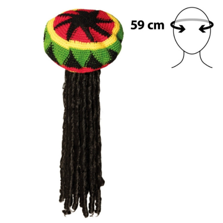 Béret rasta - Accessoire déguisement reggae