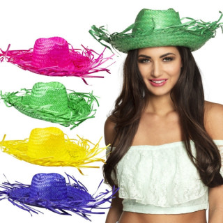 Chapeau paille hawaïen - Fête tropicale