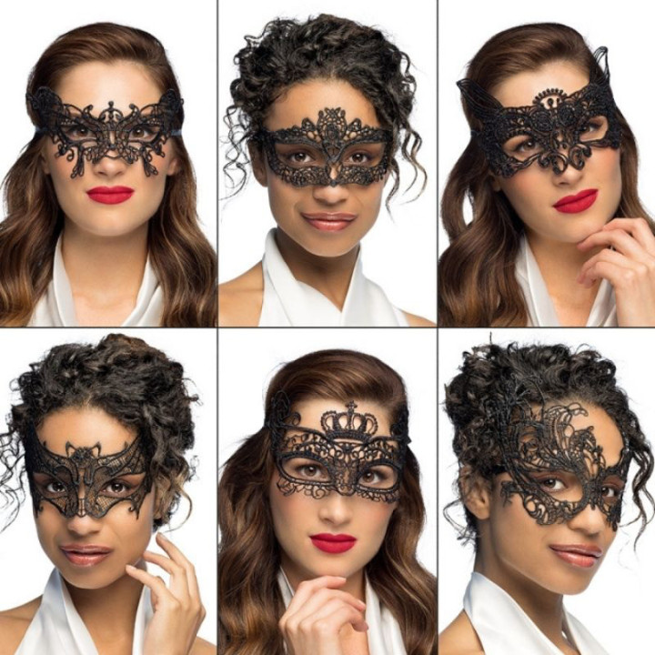 Loup dentelle noire - Accessoire déguisement