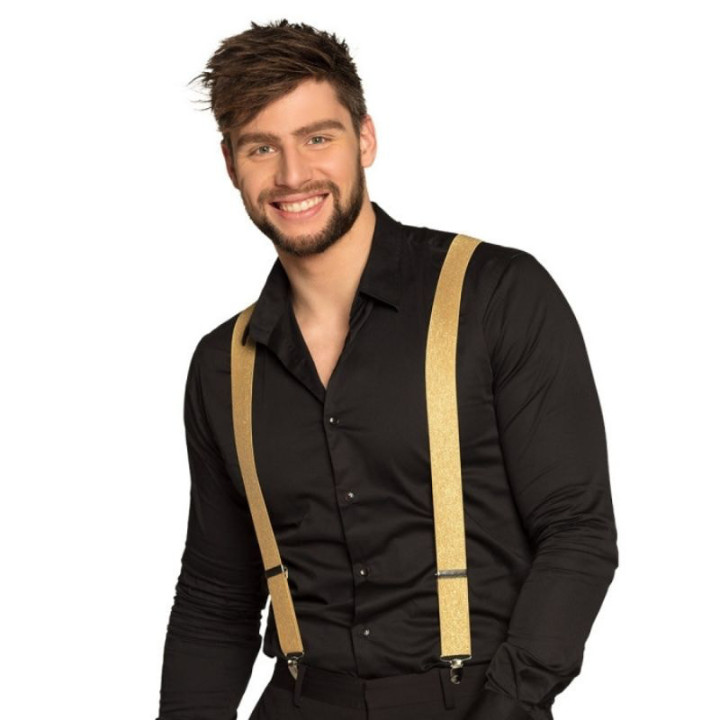 Bretelles pailletées or ou argenté - Accessoire fête