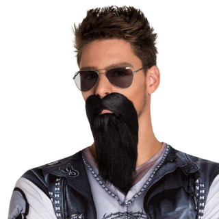 Barbe biker noire - accessoire déguisement motard