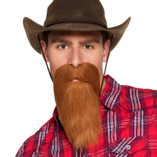 Barbe cowboy marron - accessoire déguisement western