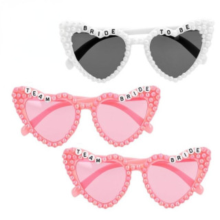 Lunettes cœur perles Bride Team Bride x3 - EVJF
