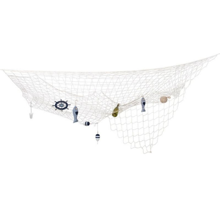 Filet de pêche 3 x 3 m - Décoration marine
