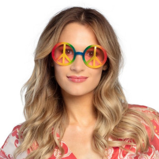 Lunettes Peace and Love multicolores - Accessoire fête