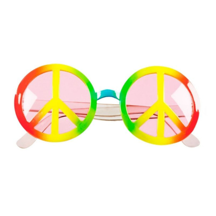 Lunettes Peace and Love multicolores - Accessoire fête