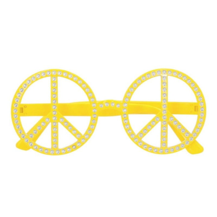 Lunettes Peace and Love strass - Accessoire fête