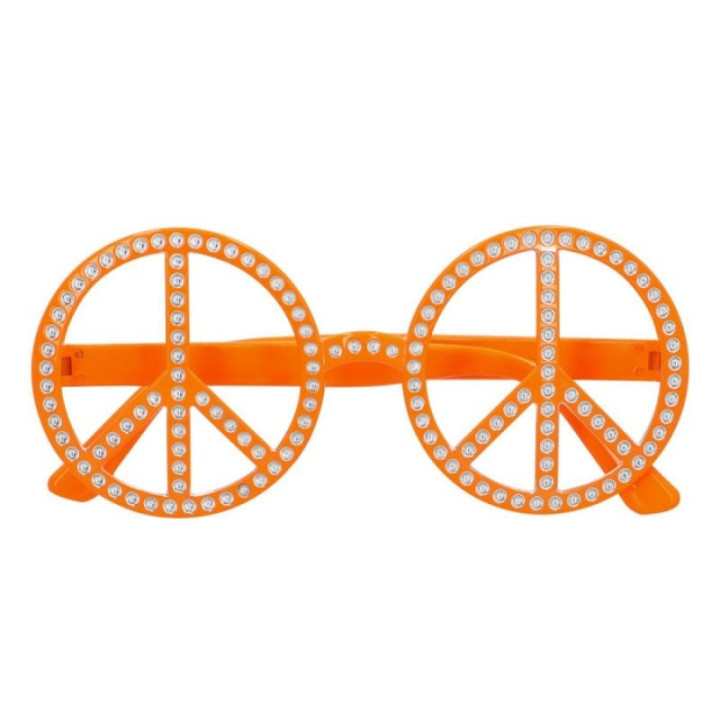 Lunettes Peace and Love strass - Accessoire fête