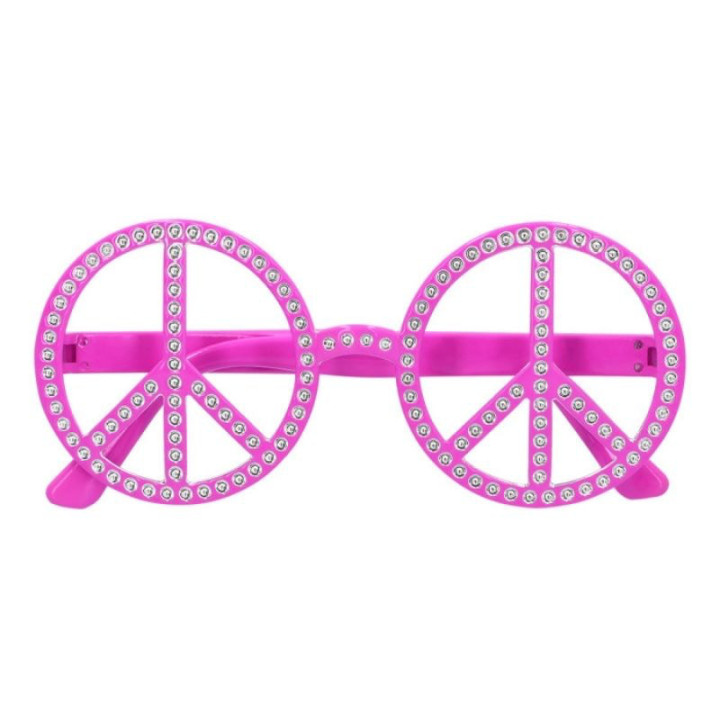 Lunettes Peace and Love strass - Accessoire fête