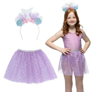 Set enfant sirène violet tutu et serre-tête - Déguisement