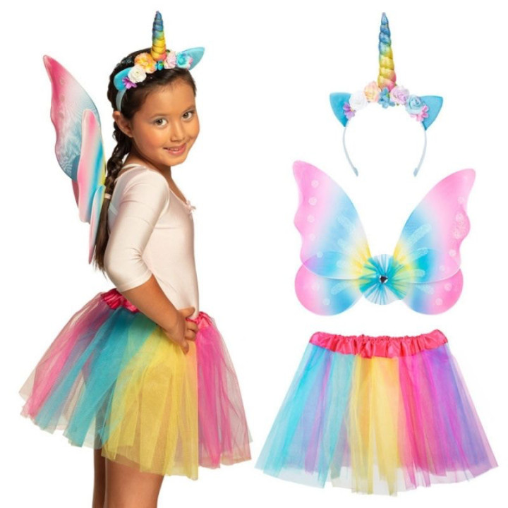 Set enfant licorne multicolore - Déguisement fille