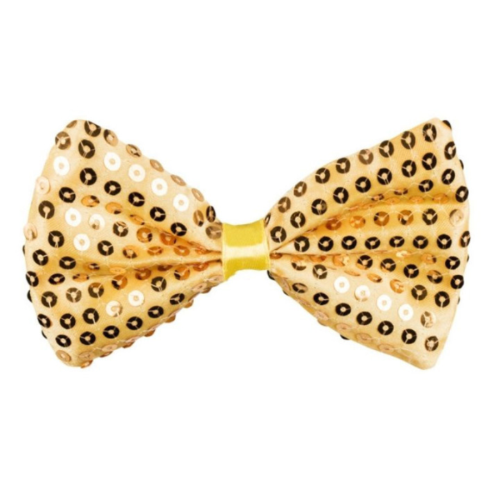 Nœud papillon sequins or ou argent - Accessoire fête