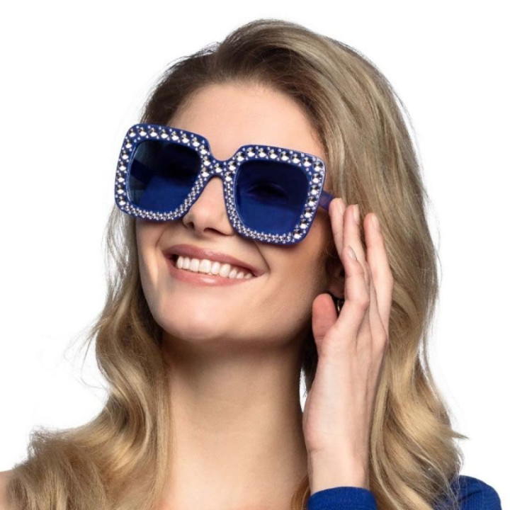 Lunettes bling bling bleues - Accessoire fête