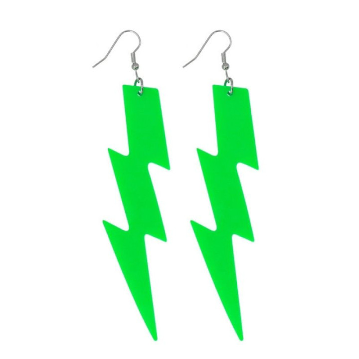 Boucles d’oreilles néon flash – Accessoire de fête fluo