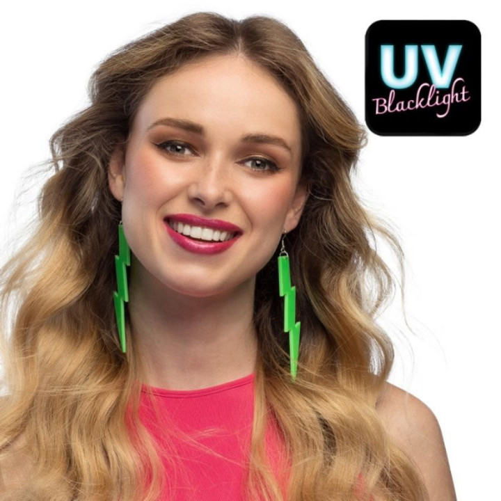 Boucles d’oreilles néon flash – Accessoire de fête fluo