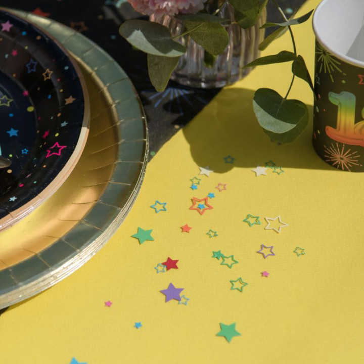 Confetti papier etoiles multico x600 - Décoration table