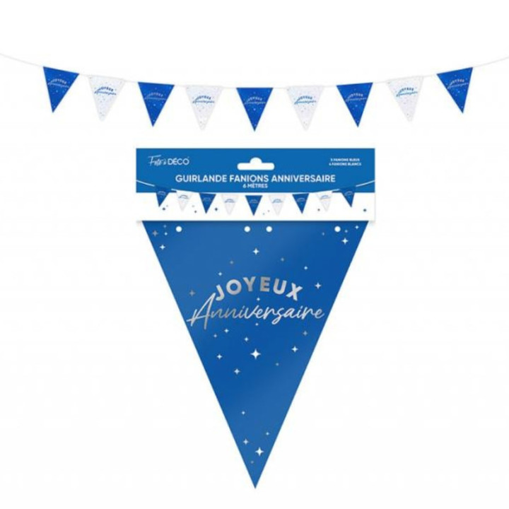Guirlande fanion Joyeux anniversaire - Décoration de salle