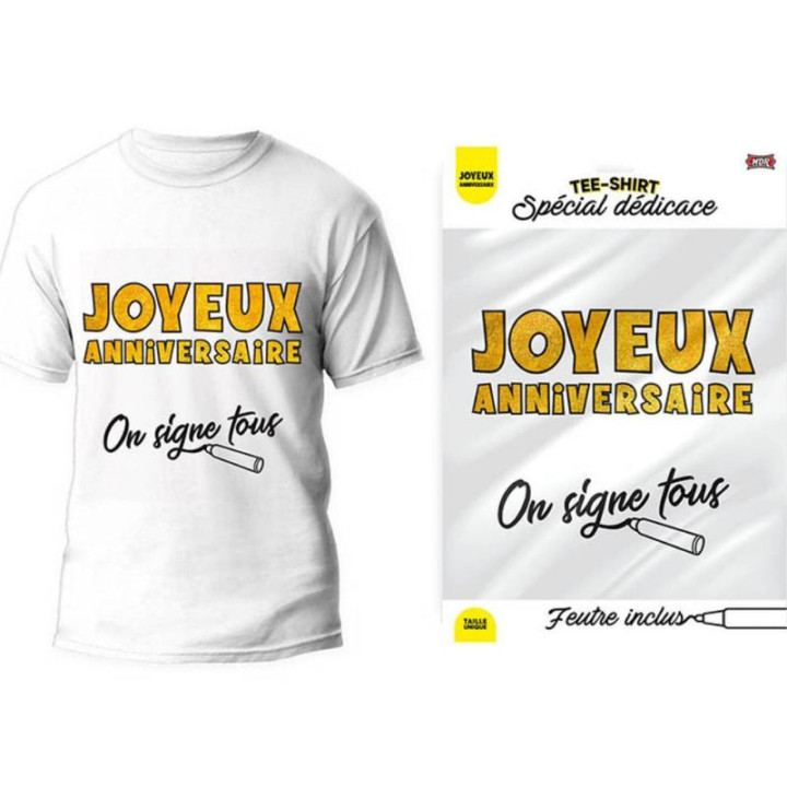 T-shirt à dédicacer Joyeux Anniversaire - Article de Fête