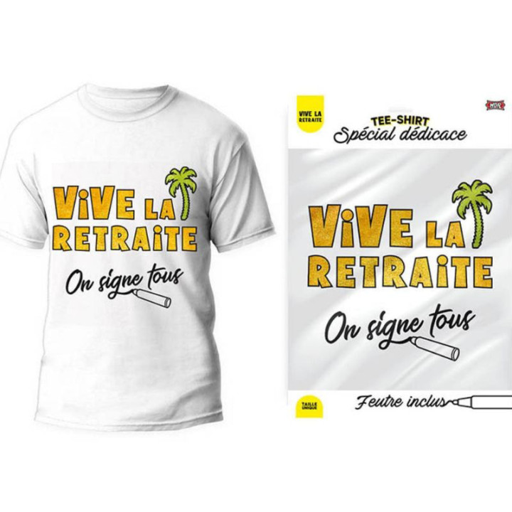 T-shirt à dédicacer Vive la Retraite - Article de Fête