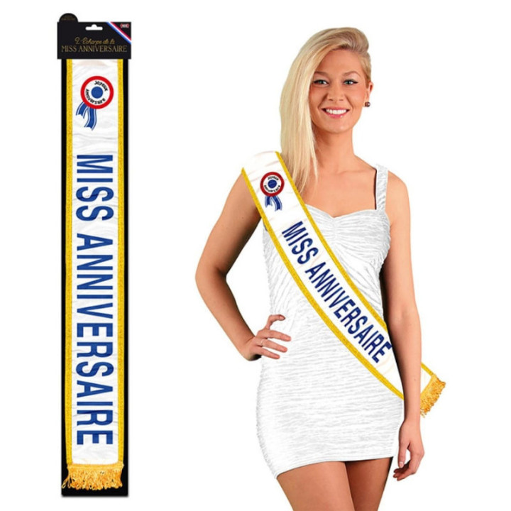 Écharpe Miss Anniversaire - Accessoire fête anniversaire