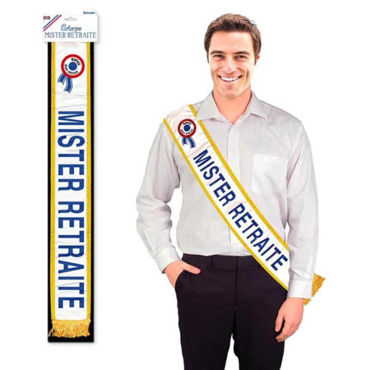 Écharpe Mister Retraite - Accessoire fête retraite