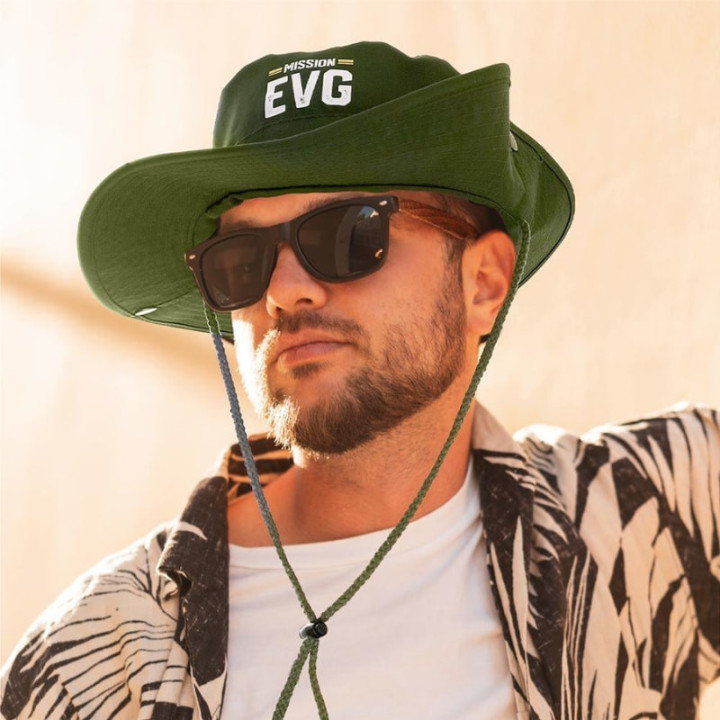 Chapeau kaki Mission EVG - Accessoire enterrement vie garçon