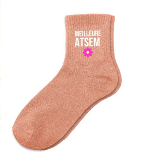 Chaussettes à paillettes Meilleure ATSEM - Idée cadeau