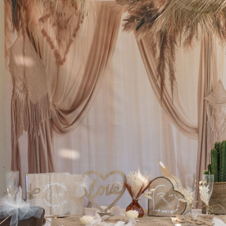 Toile de fond mariage naturel - Décoration de salle