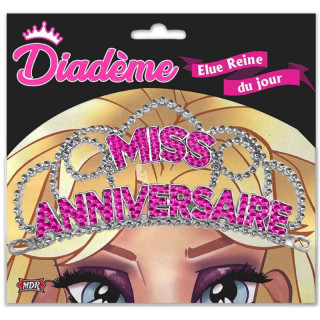Diadème Miss Anniversaire fuchsia - Accessoire anniversaire
