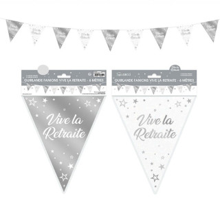 Guirlande fanion Vive la retraite - Décoration de salle