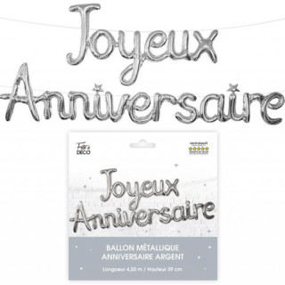 Ballon métallique Joyeux Anniversaire - Article de fête