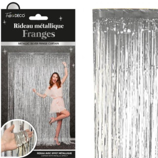 Rideau à franges métallisé 1 x 2 m - Décoration de fête