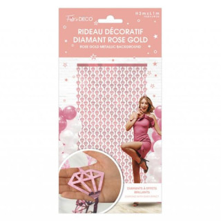 Rideau décoratif diamant rose gold 1 x 2 m - Décoration fête