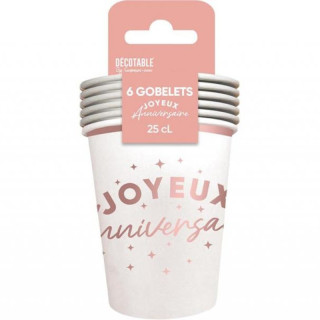 Gobelets carton Joyeux anniversaire - Articles de fête