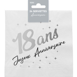 Serviettes Joyeux Anniversaire âge - Décoration de table