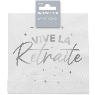 Serviettes papier vive la retraite - La table - articles de fête