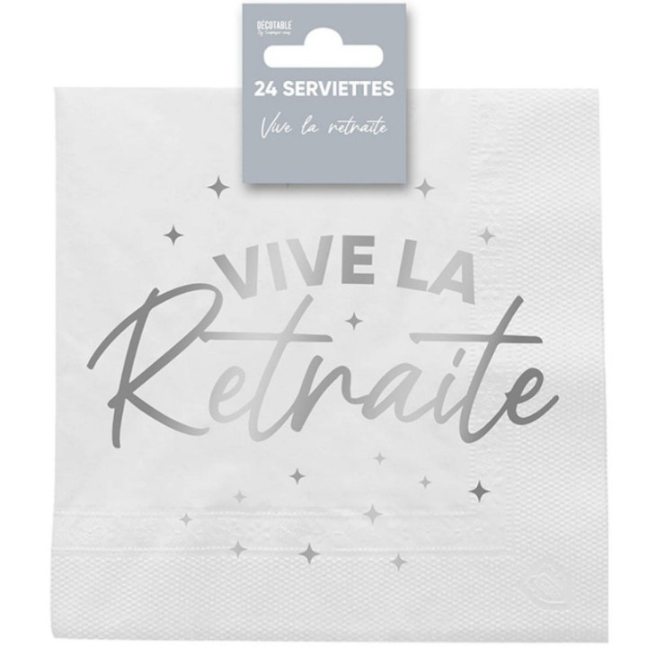 Serviettes papier vive la retraite - La table - articles de fête