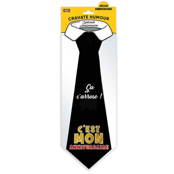 Cravate noire anniversaire - Cadeau anniversaire